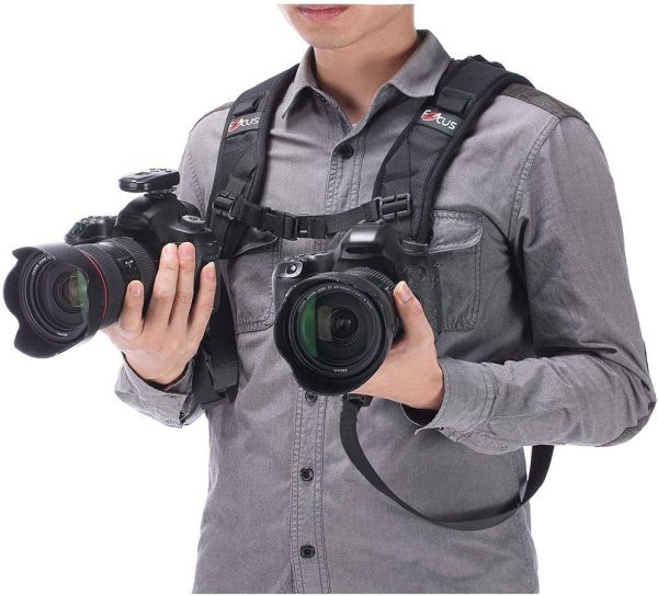 Double camera shoulder strap